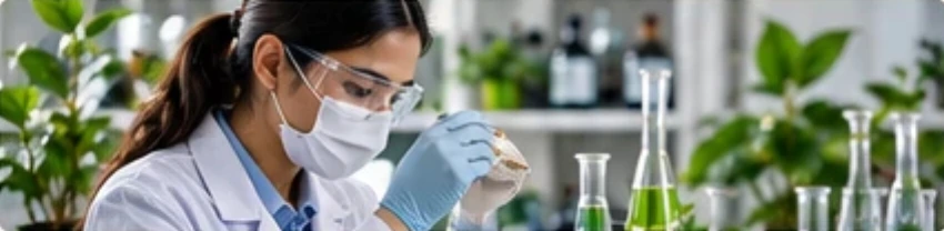 Scientist examining a sample in the laboratory